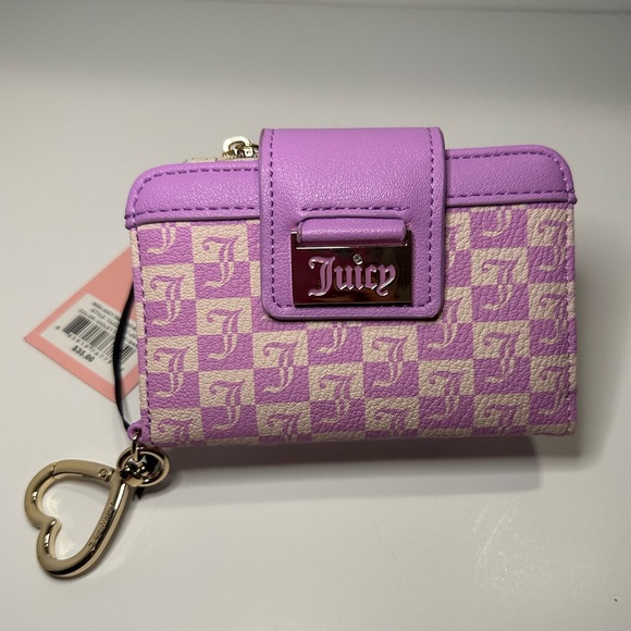 Juicy Couture NWT Miss Juicy Tab Wallet in Violet Tulle and Sand Faux Leather - Picture 2 of 15